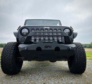 Jeep Wrangler JK Front Winch Bumper - Body Armor 4x4 - Orion Stubby - Light Texture Black - `07-`22